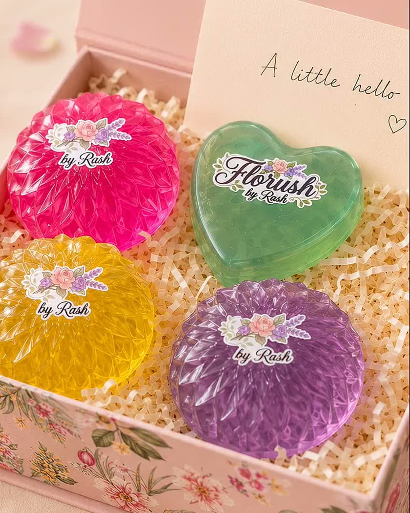 The Full Bouquet keepsake box as petals drift down